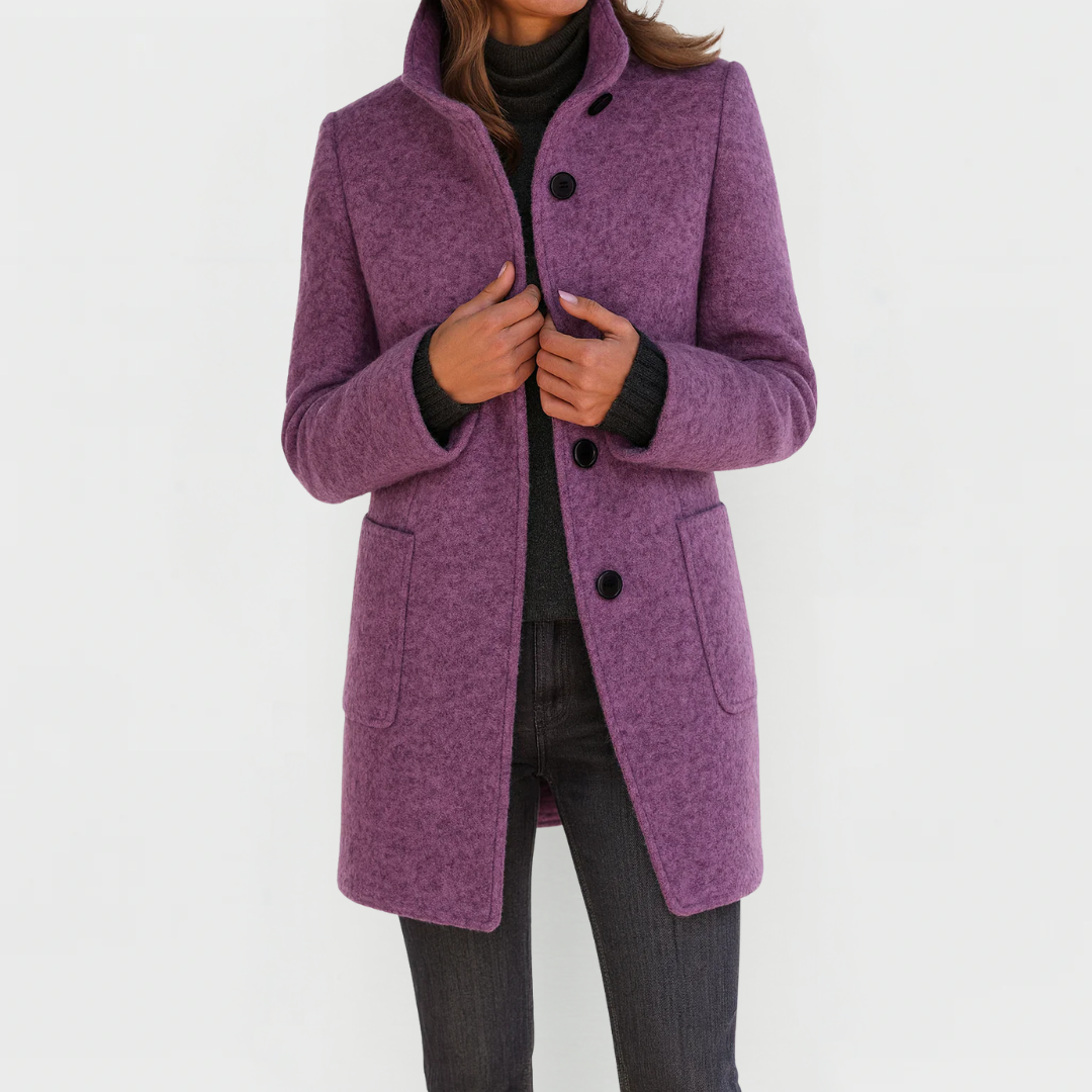 Marlen Wool-Blend Stand-Collar Coat