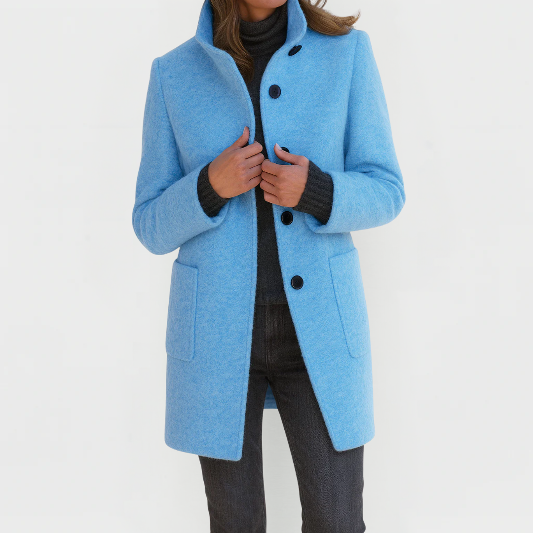 Marlen Wool-Blend Stand-Collar Coat