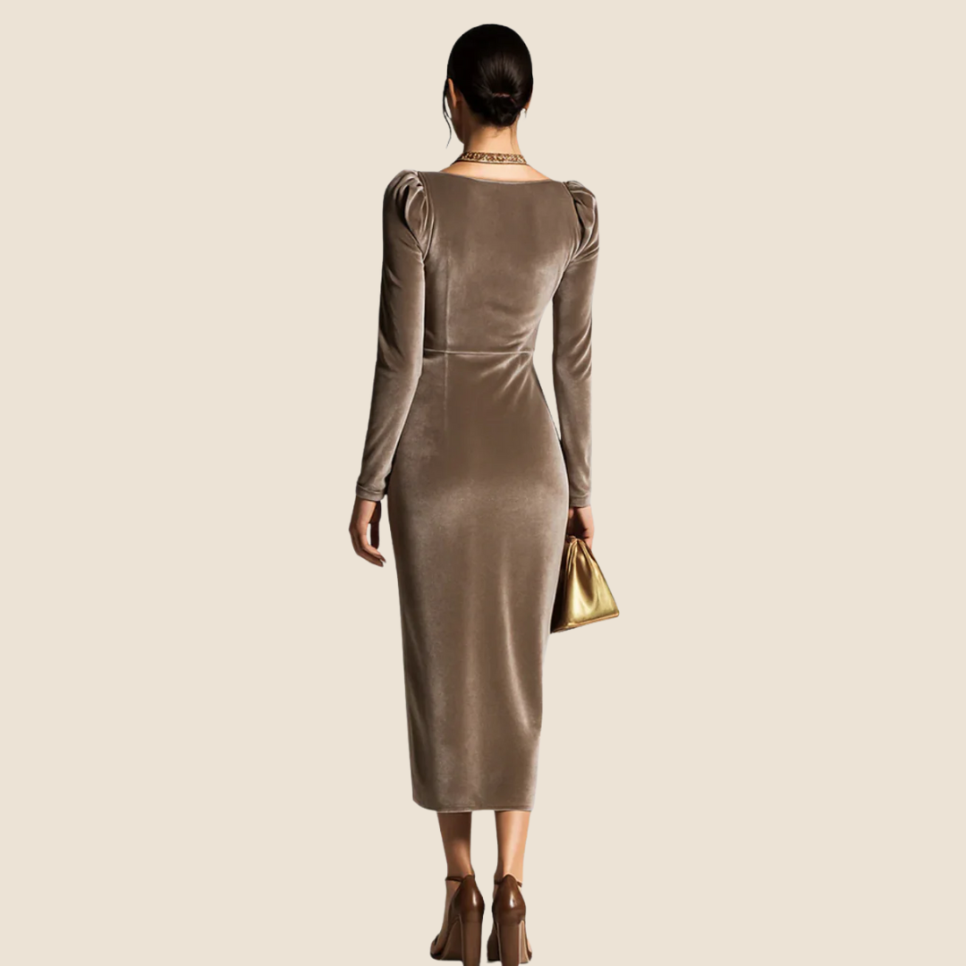 Aline Velvet Drape Dress