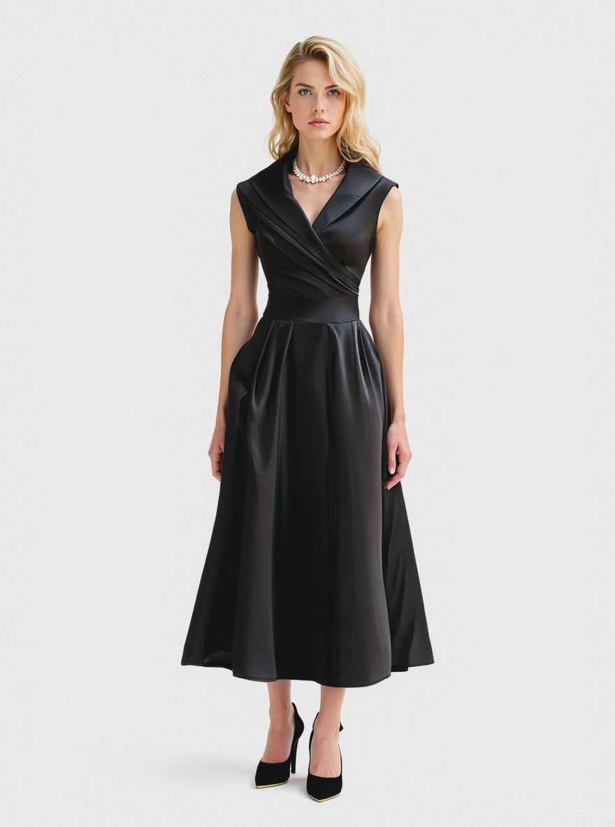 Elodie Satin-Blend Midi Dress
