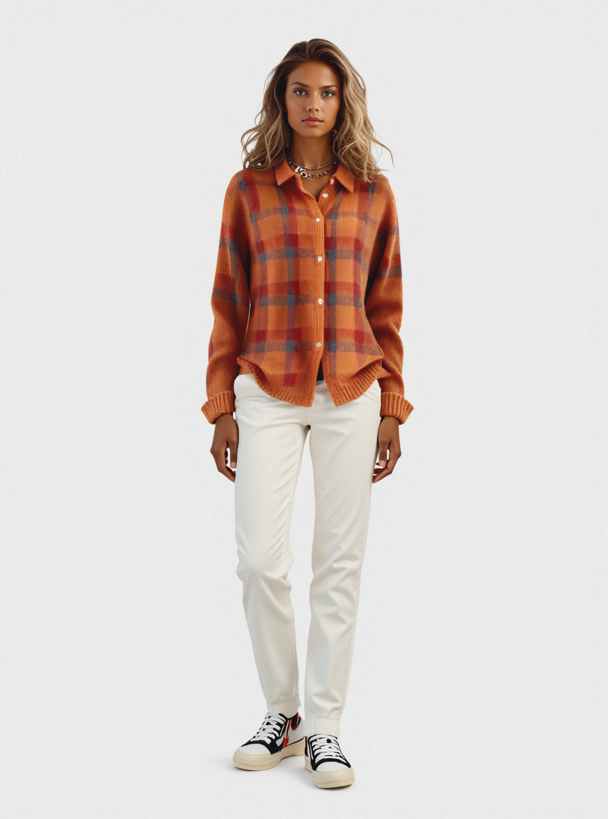 Elora Checked Knit Shirt