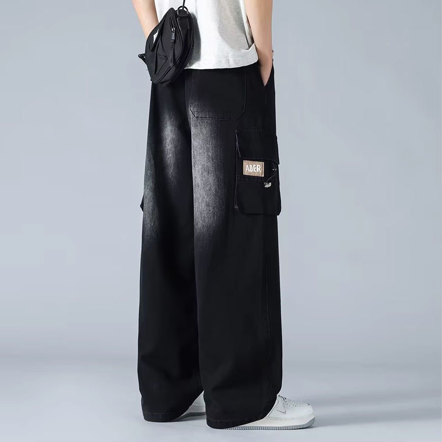 Ravion Wide-Leg Cargo Denim
