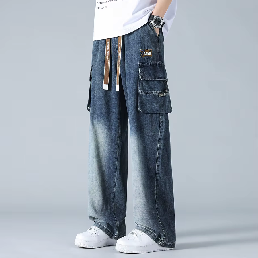 Ravion Wide-Leg Cargo Denim