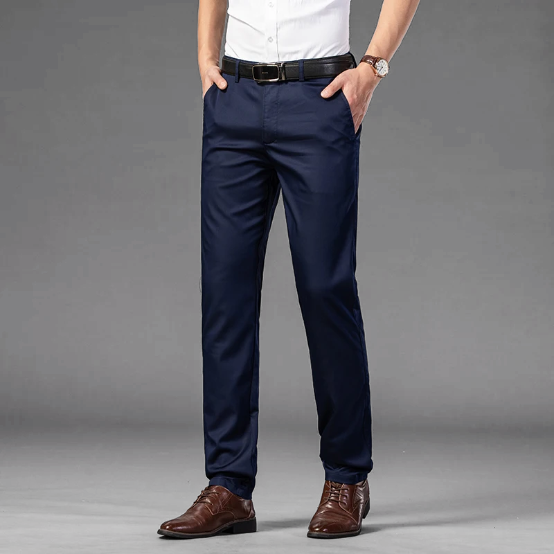 Varenzo Slim Cotton Dress Pants