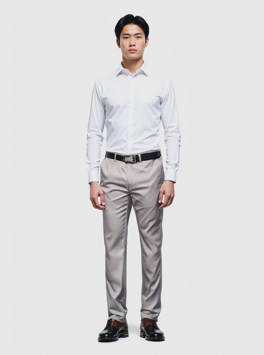 Varenzo Slim Cotton Dress Pants
