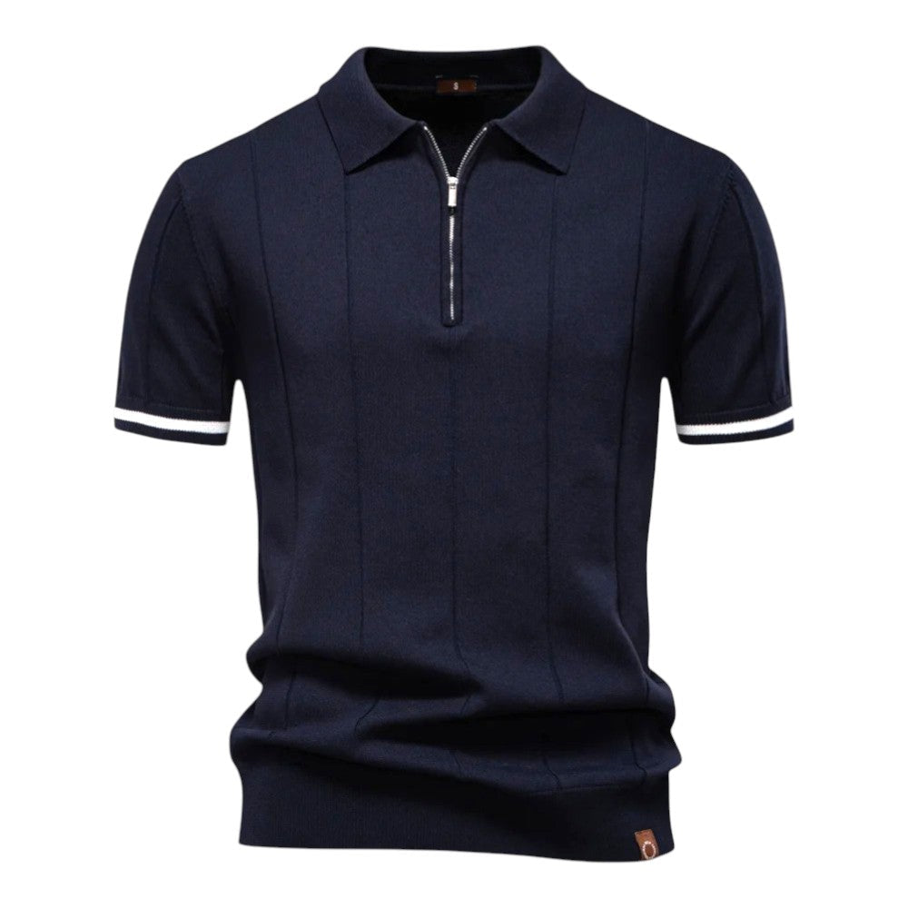 Renzo Zip-Collar Knit Polo