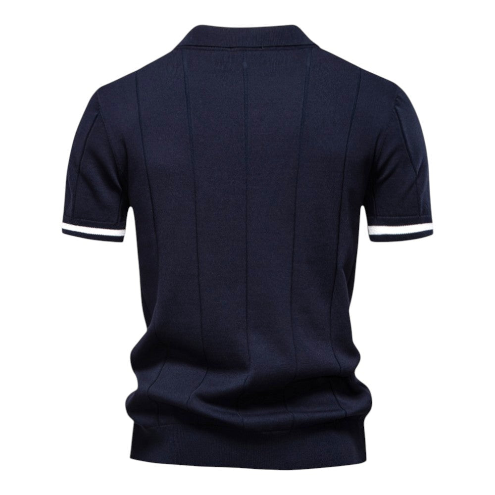 Renzo Zip-Collar Knit Polo