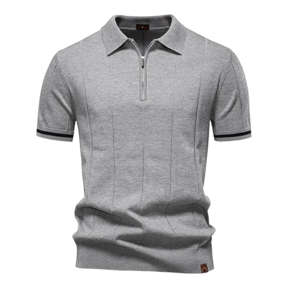 Renzo Zip-Collar Knit Polo