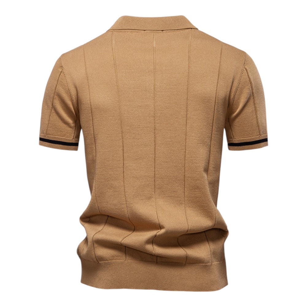 Renzo Zip-Collar Knit Polo