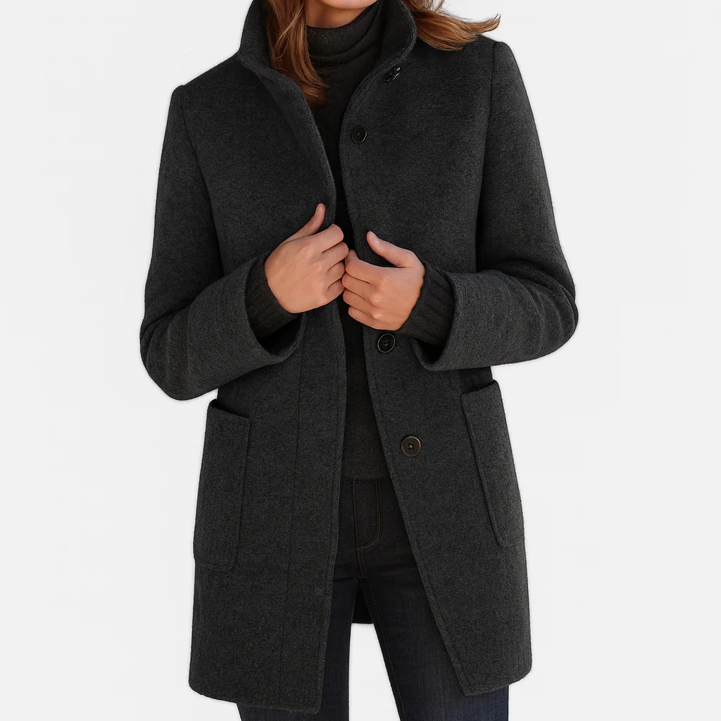 Marlen Wool-Blend Stand-Collar Coat