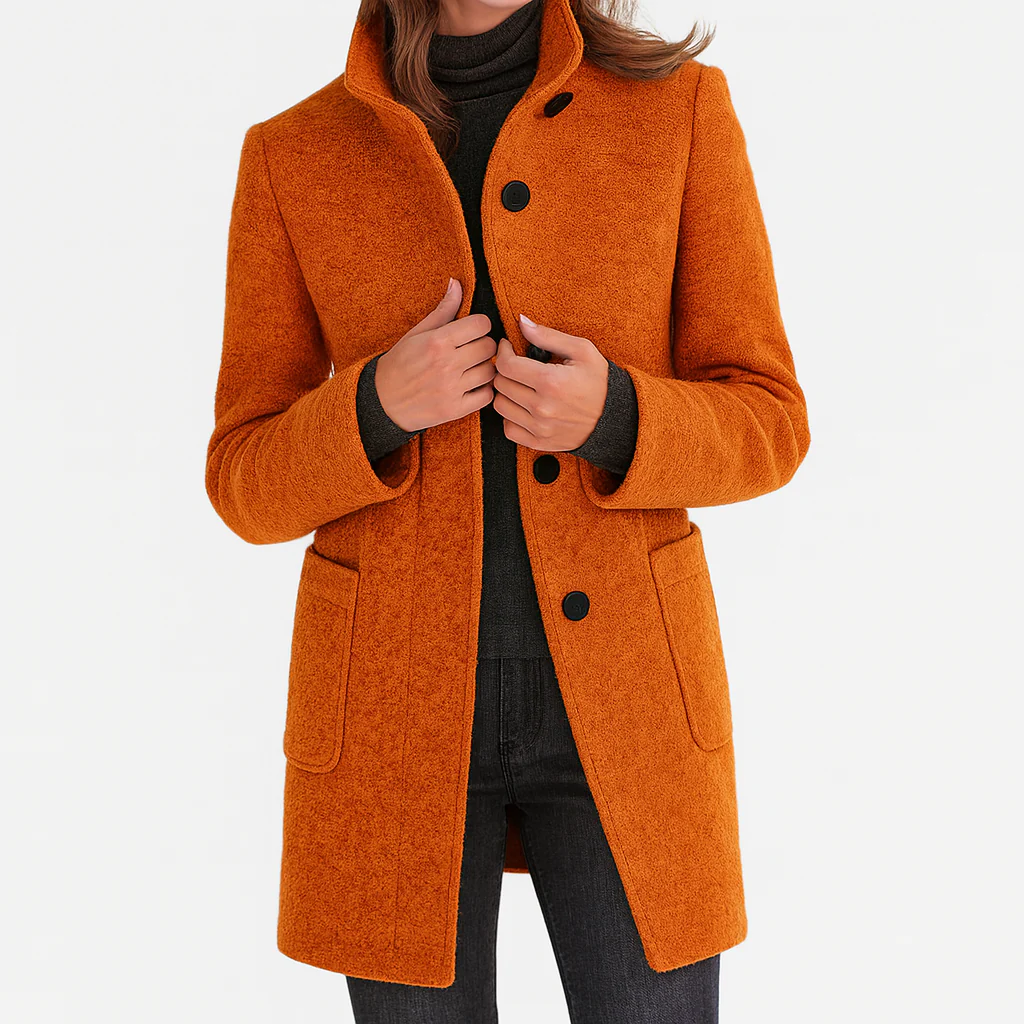 Marlen Wool-Blend Stand-Collar Coat