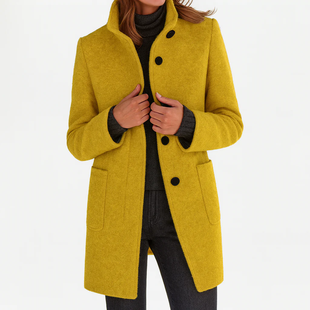 Marlen Wool-Blend Stand-Collar Coat