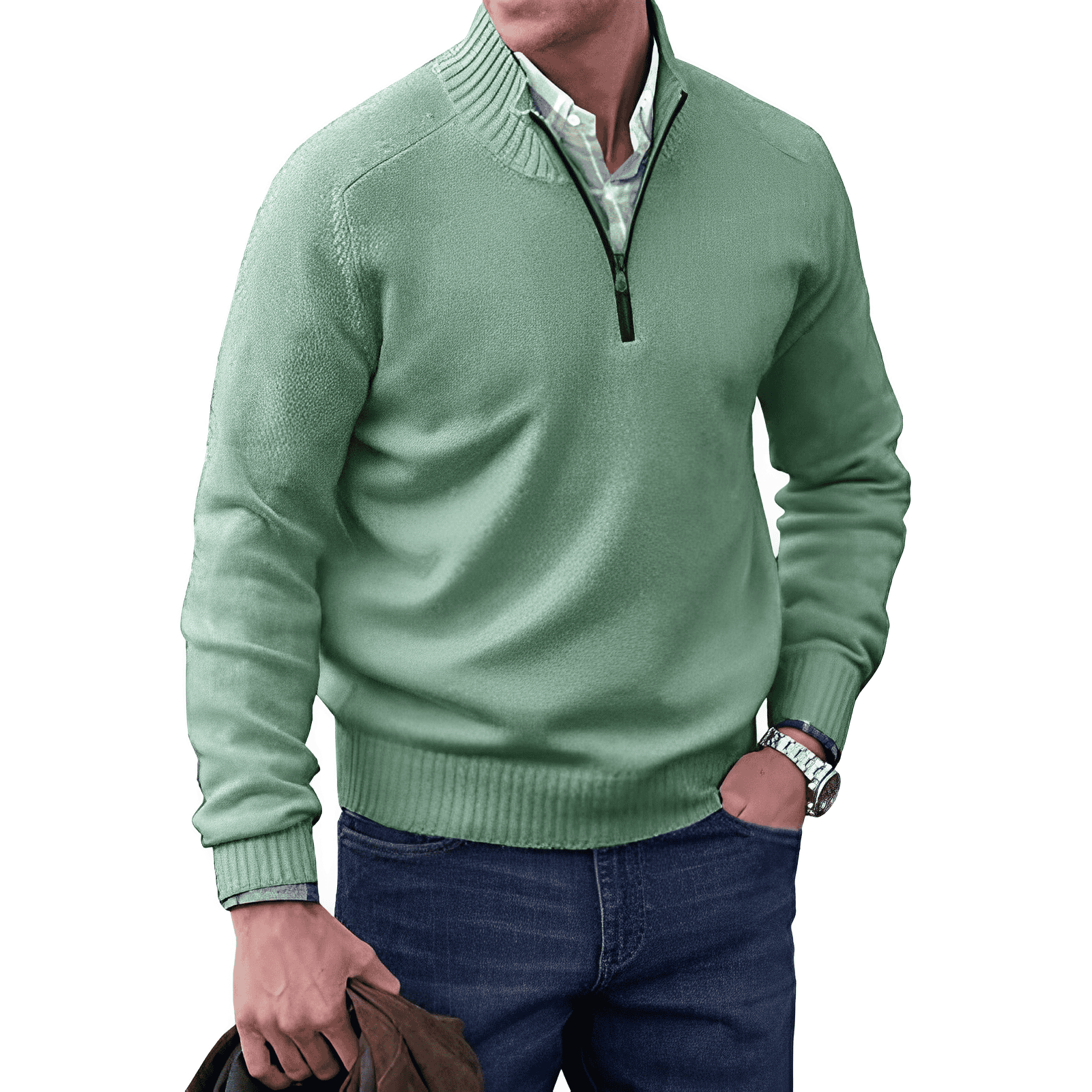 Lennox Quarter-Zip Knit Sweater