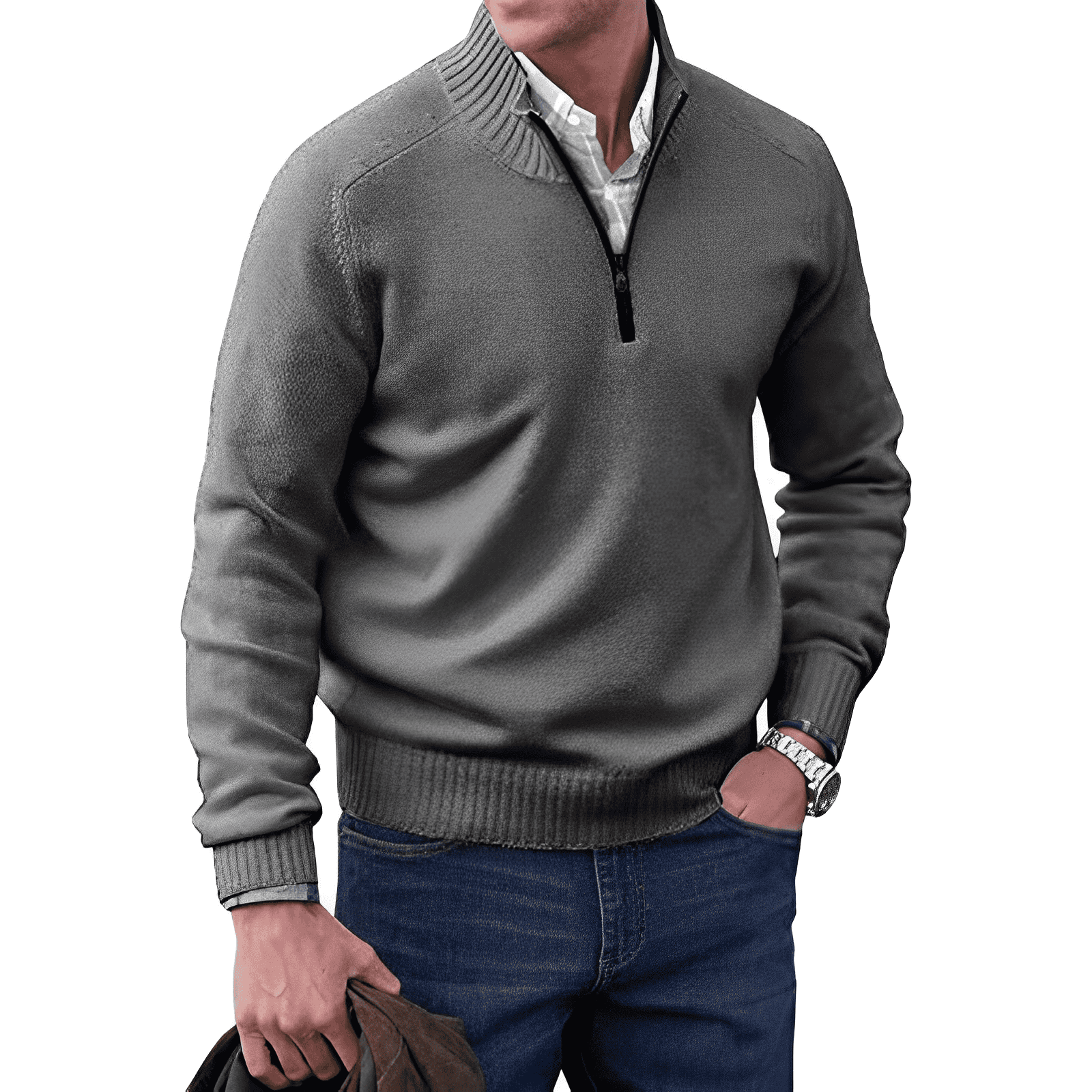 Lennox Quarter-Zip Knit Sweater