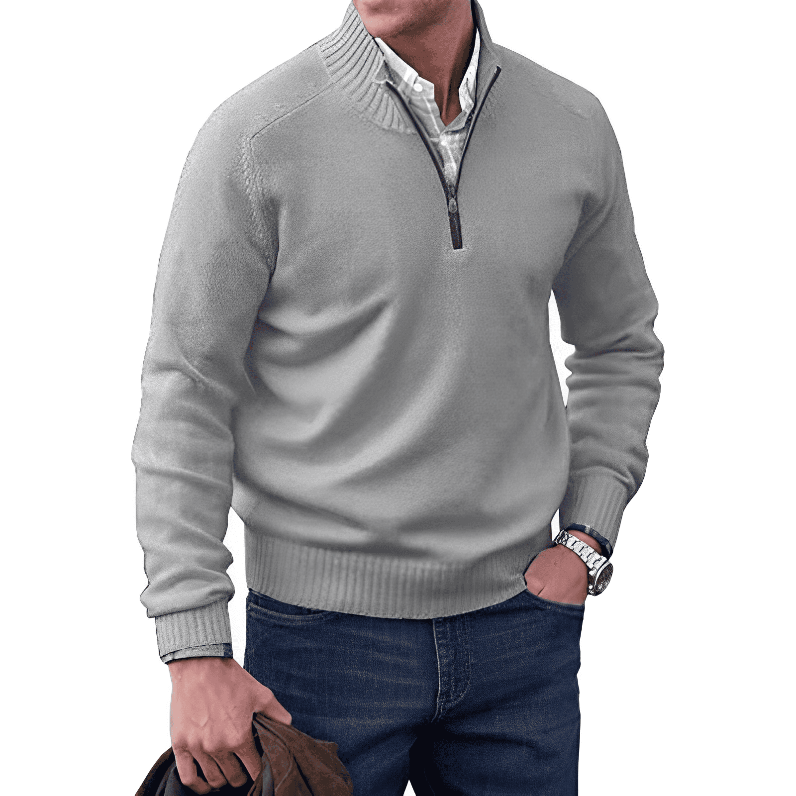 Lennox Quarter-Zip Knit Sweater