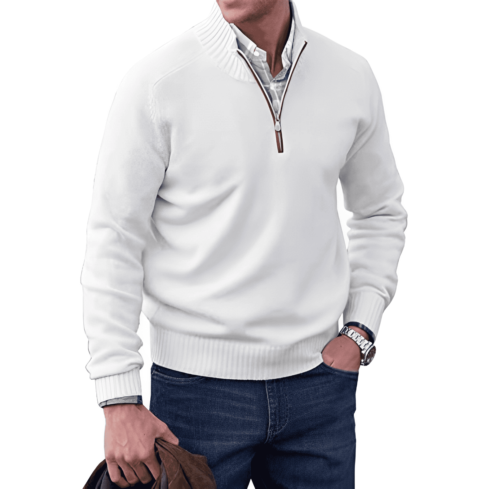 Lennox Quarter-Zip Knit Sweater