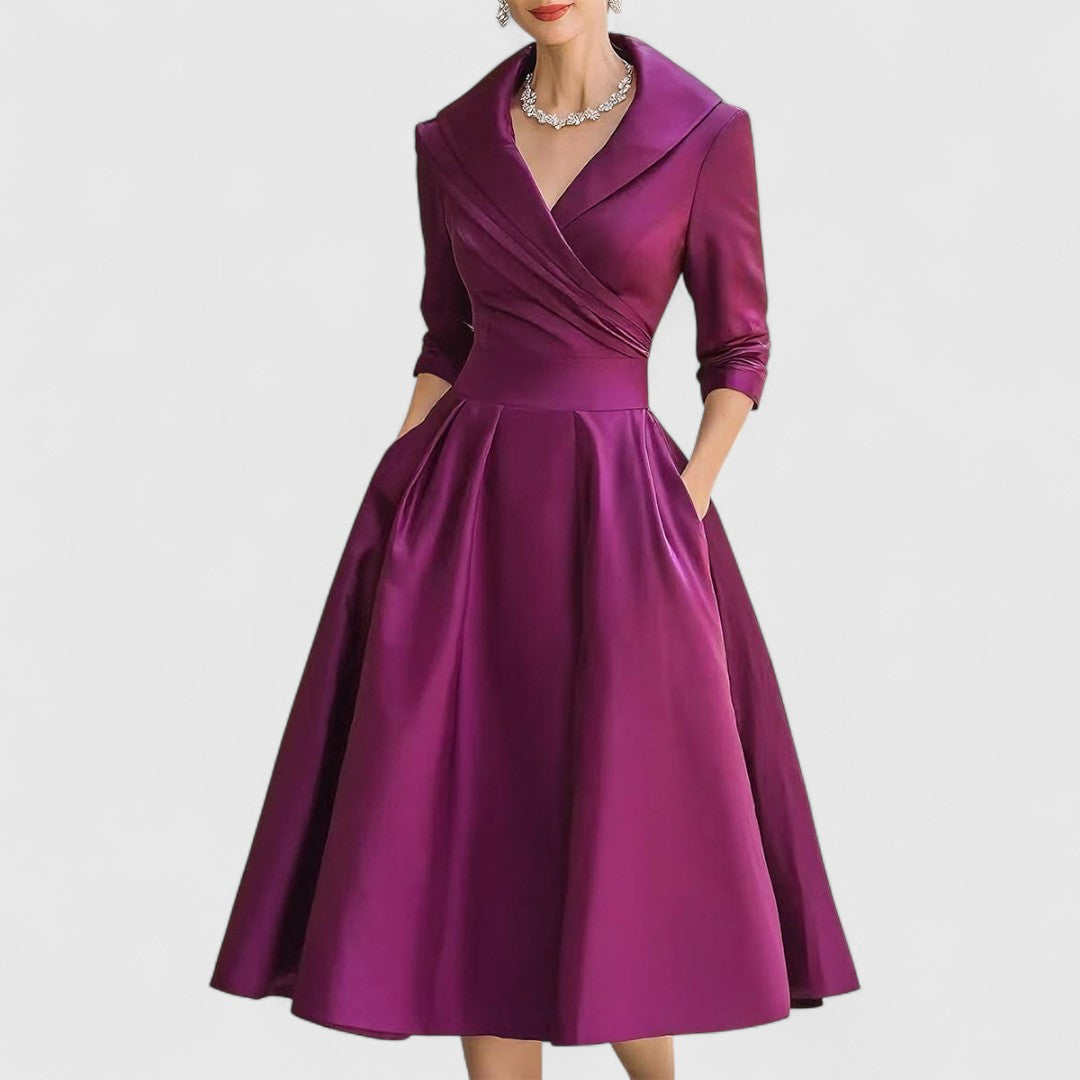 Elodie Satin-Blend Midi Dress