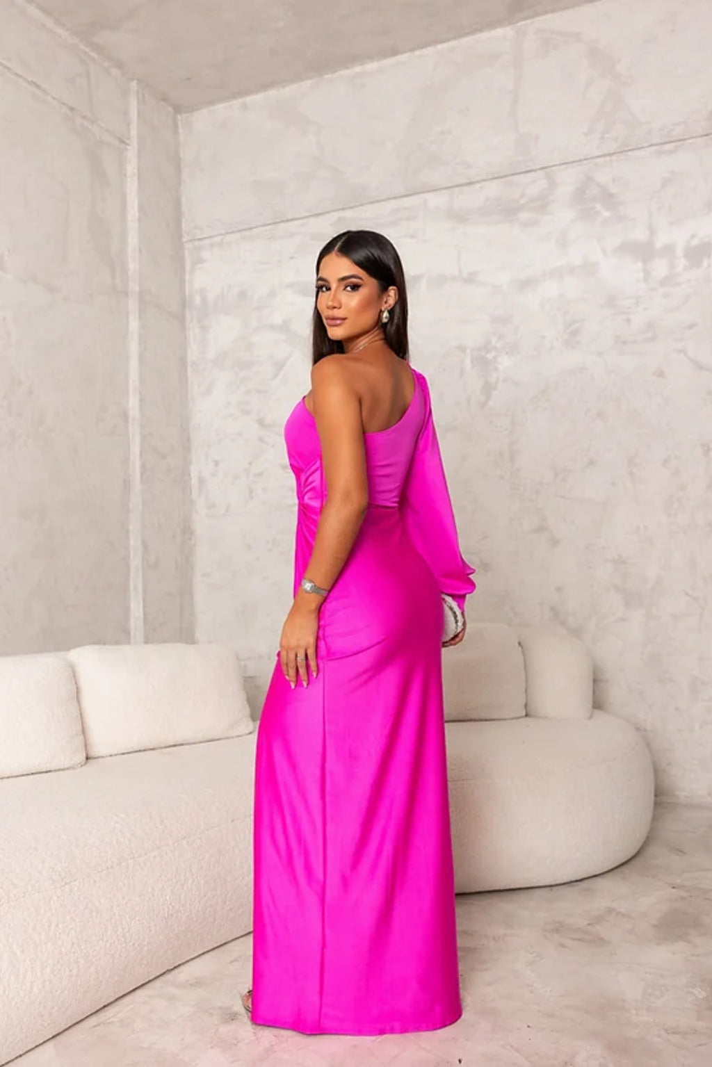 Selene Drape One-Shoulder Gown