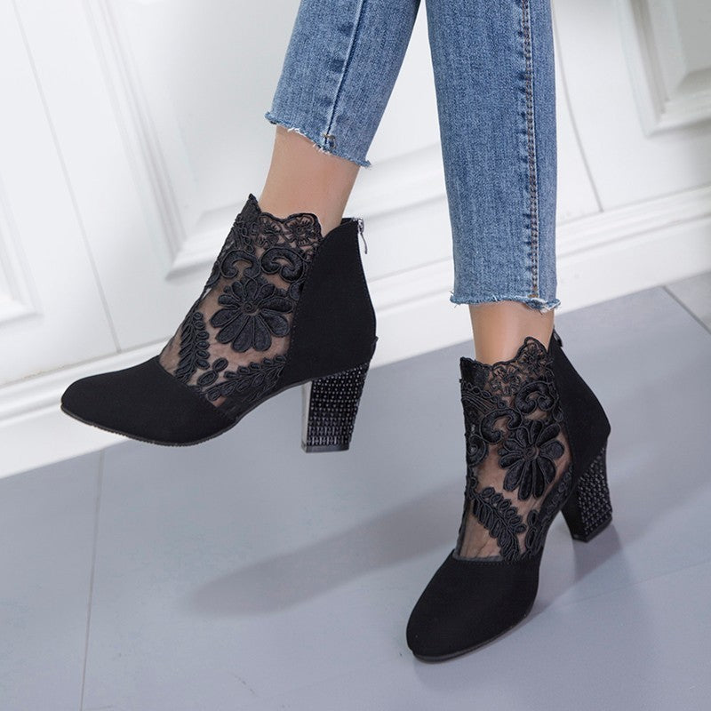 Arletta Ribbon-Heel Booties