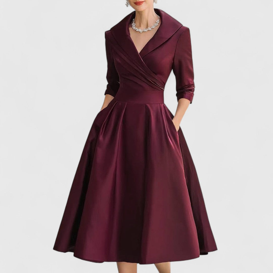 Elodie Satin-Blend Midi Dress
