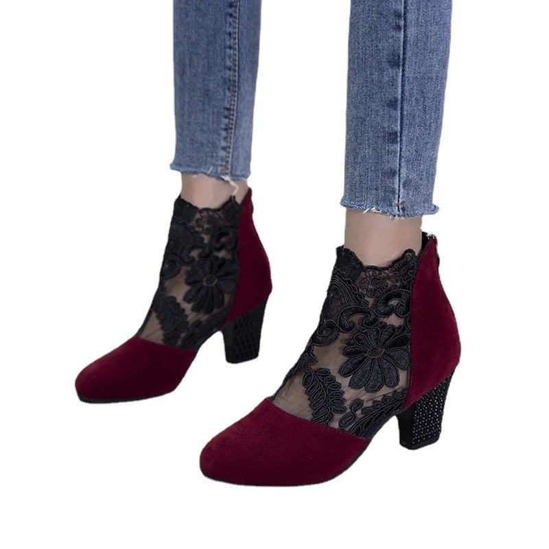 Arletta Ribbon-Heel Booties