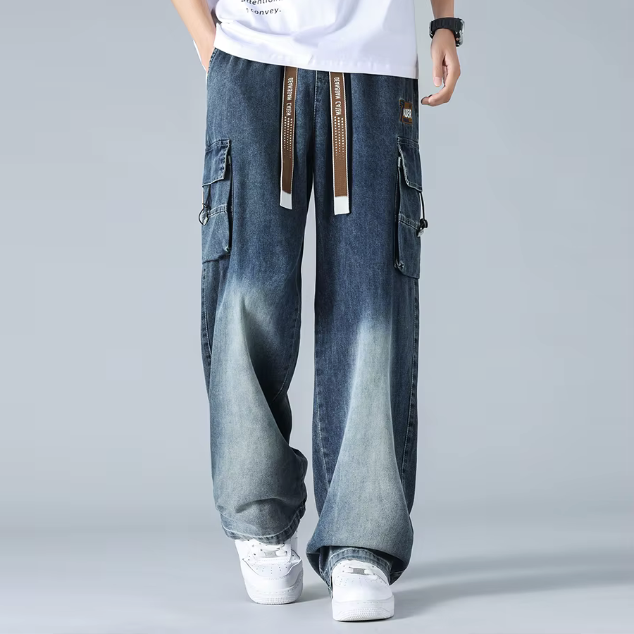 Ravion Wide-Leg Cargo Denim