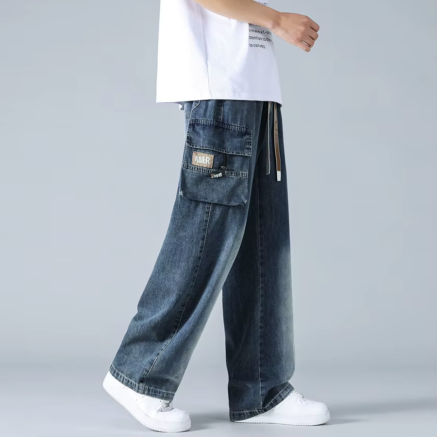 Ravion Wide-Leg Cargo Denim