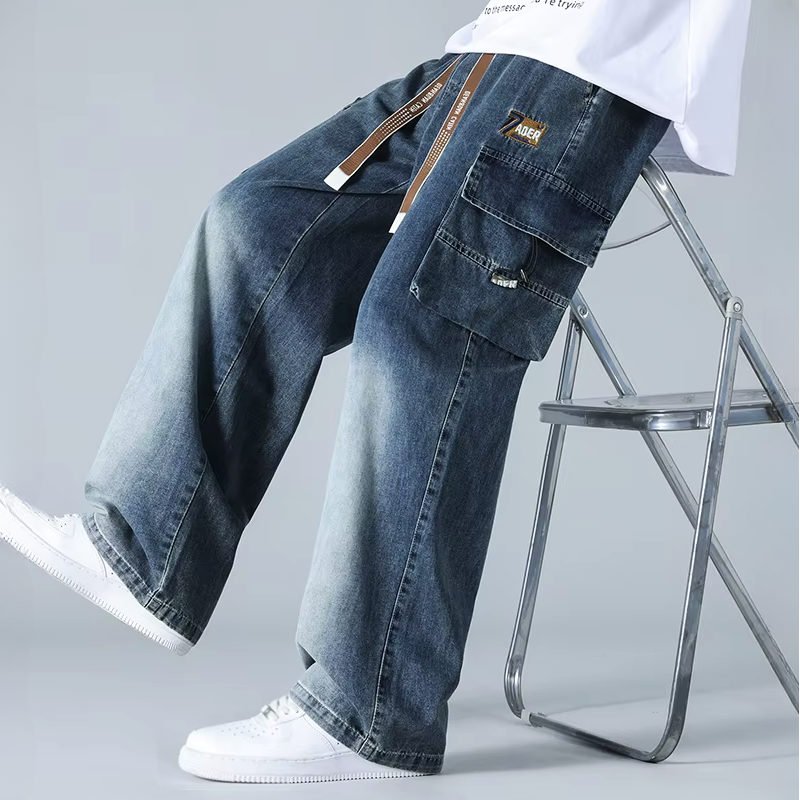 Ravion Wide-Leg Cargo Denim