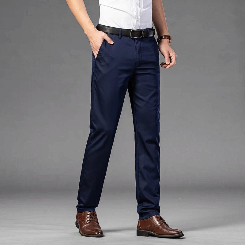 Varenzo Slim Cotton Dress Pants