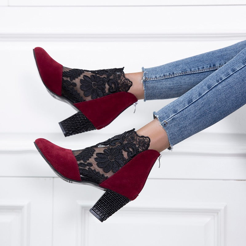 Arletta Ribbon-Heel Booties