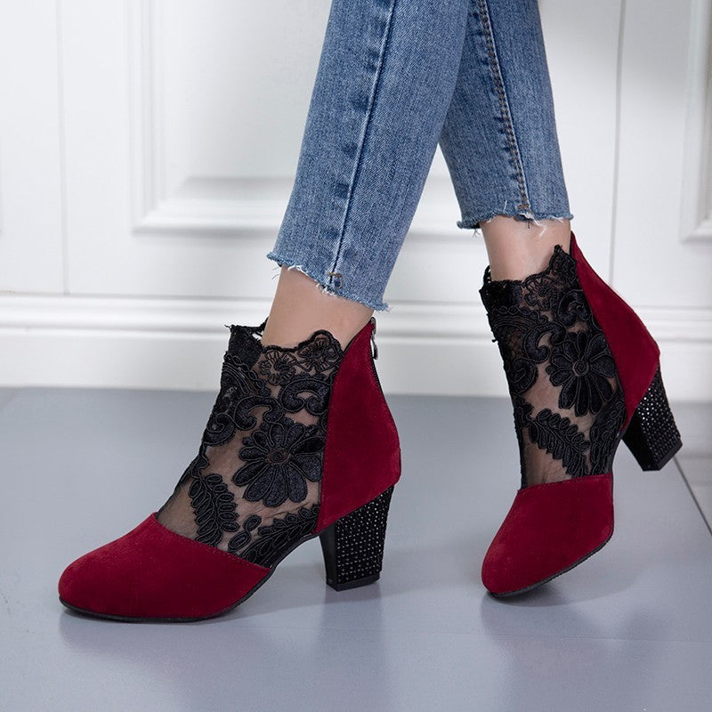 Arletta Ribbon-Heel Booties