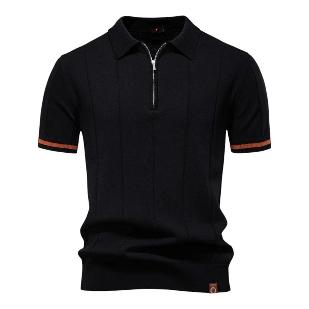 Renzo Zip-Collar Knit Polo