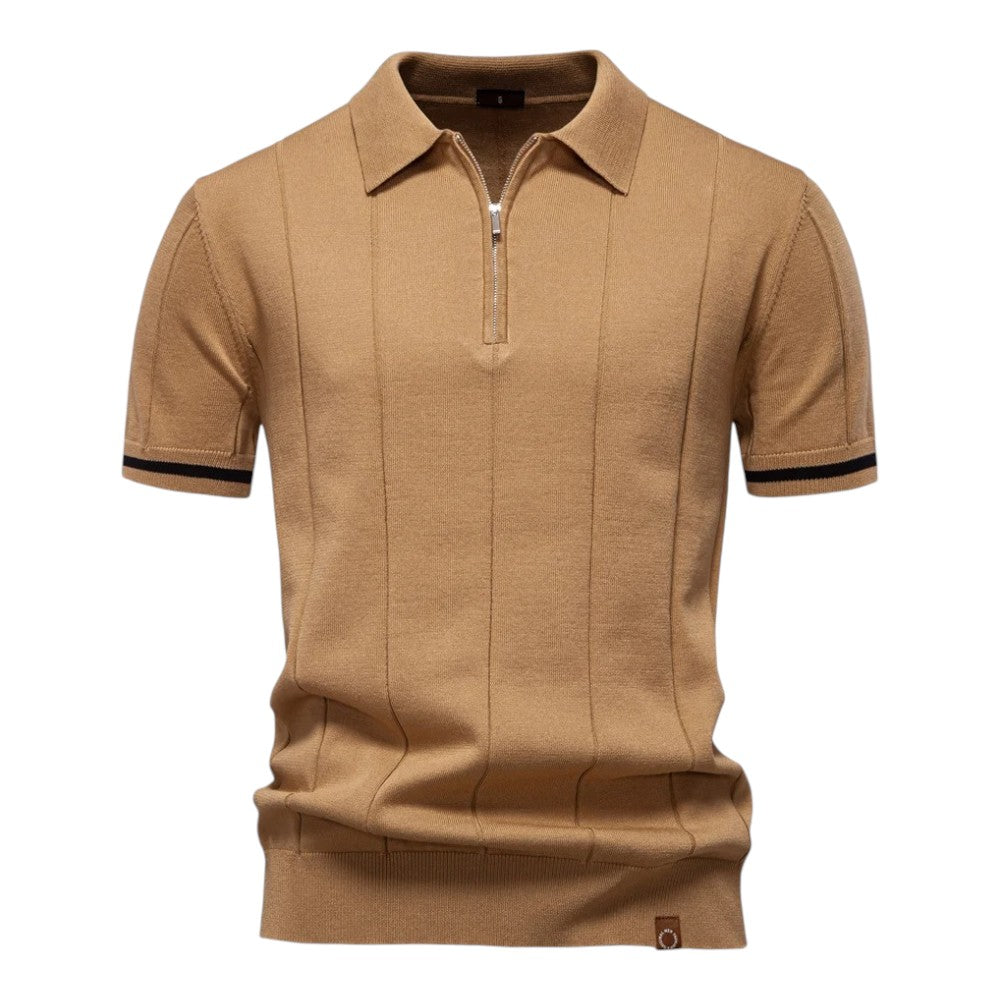 Renzo Zip-Collar Knit Polo