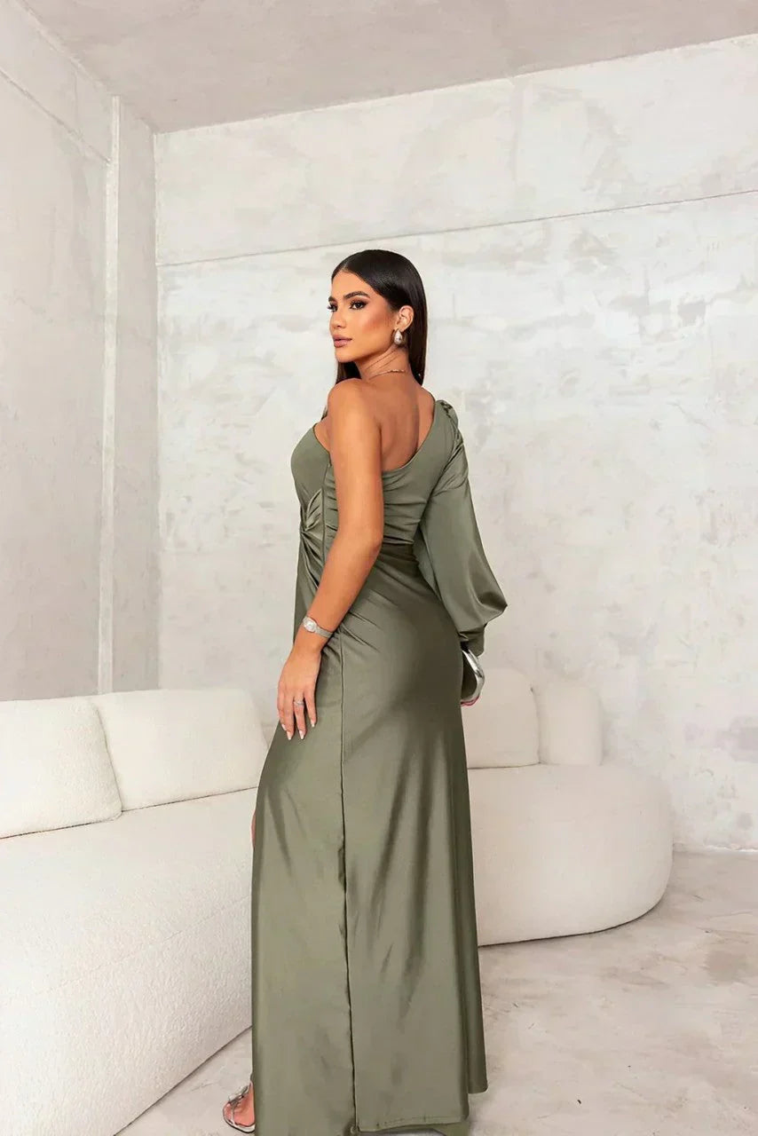 Selene Drape One-Shoulder Gown