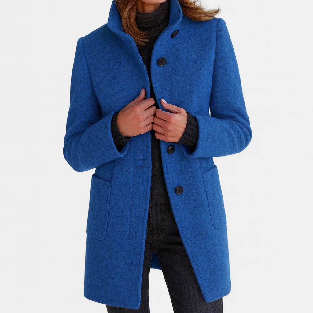 Marlen Wool-Blend Stand-Collar Coat
