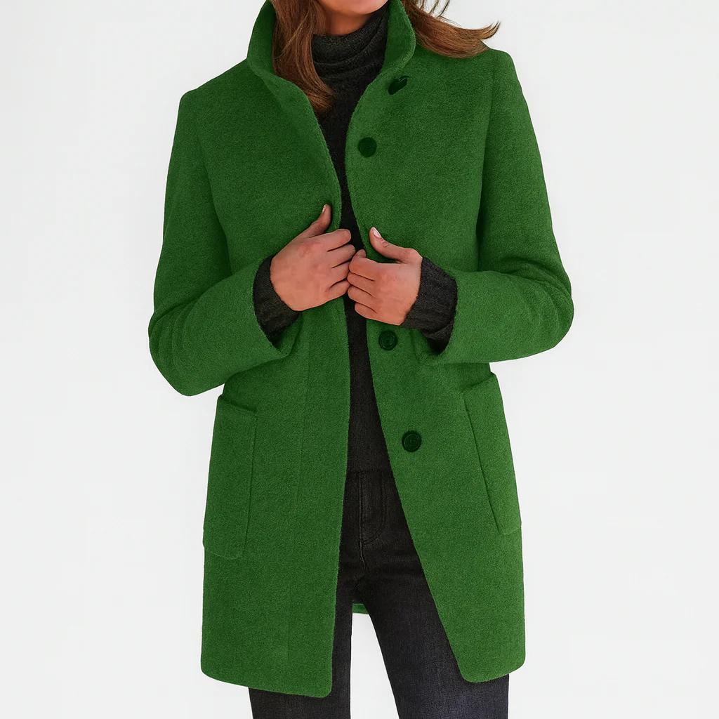 Marlen Wool-Blend Stand-Collar Coat