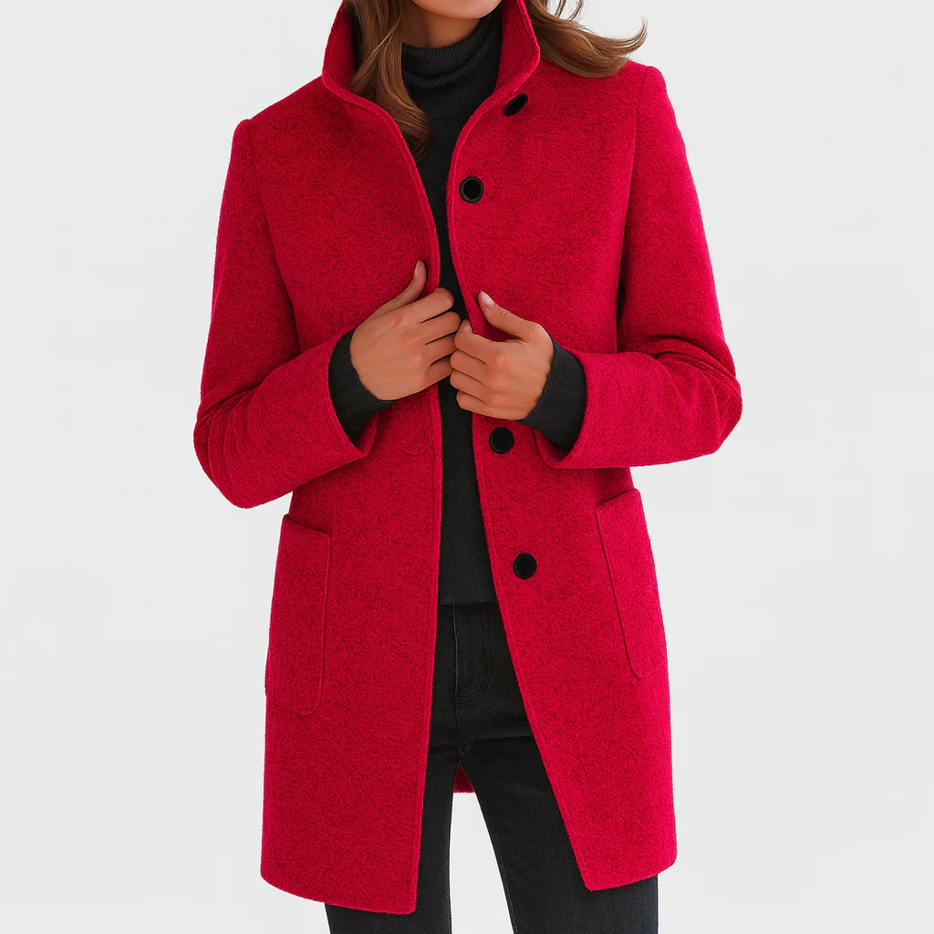 Marlen Wool-Blend Stand-Collar Coat