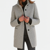 Marlen Wool-Blend Stand-Collar Coat