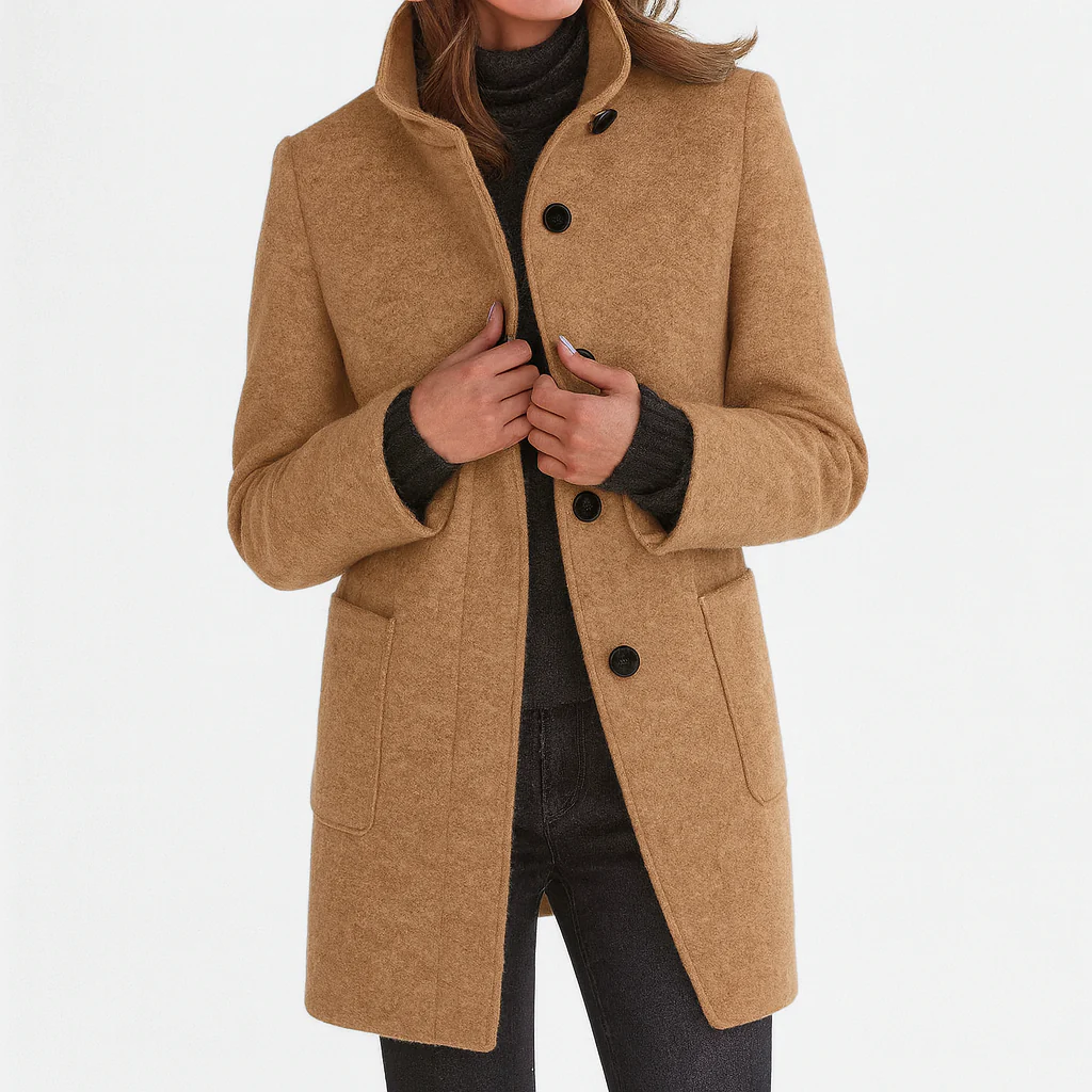 Marlen Wool-Blend Stand-Collar Coat