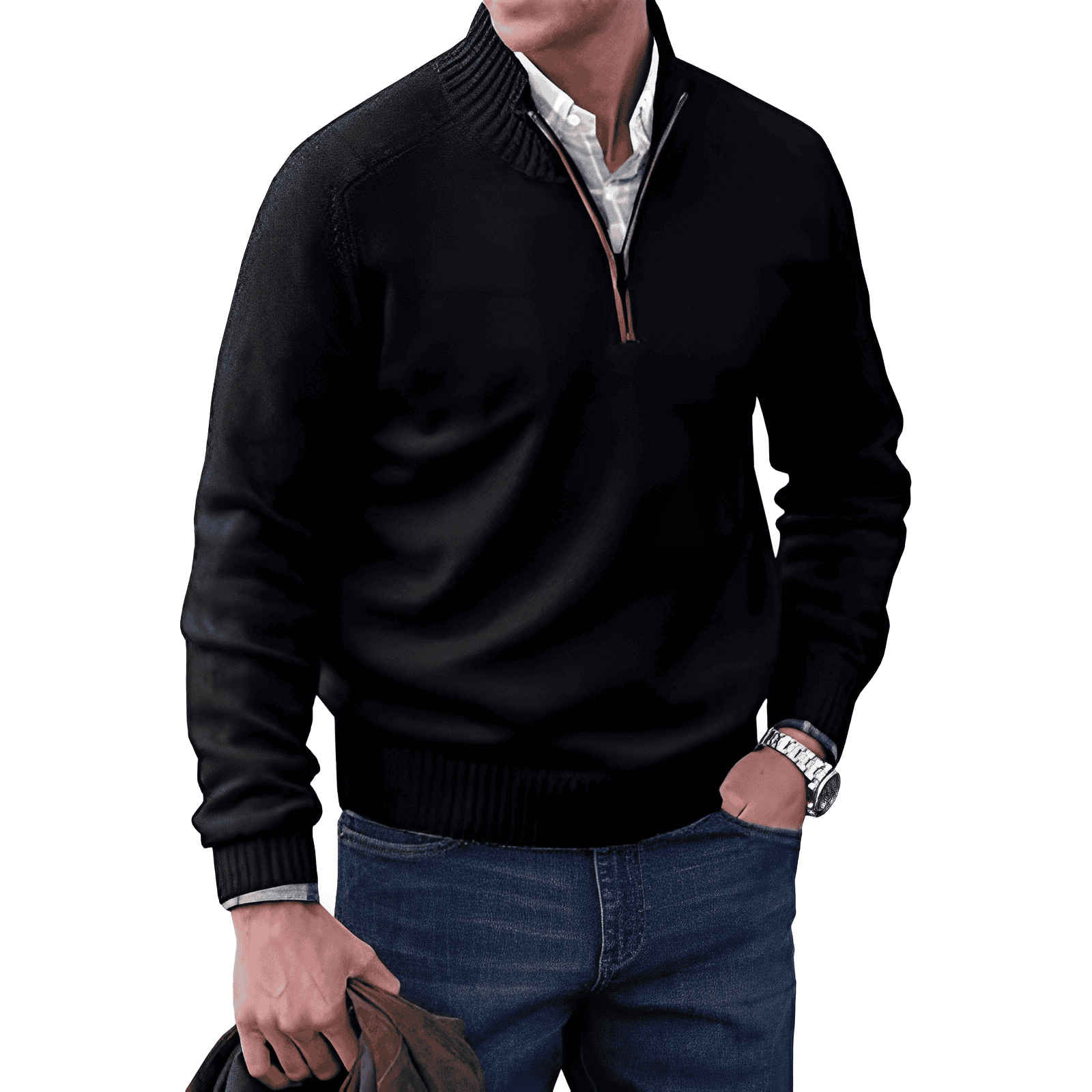 Lennox Quarter-Zip Knit Sweater